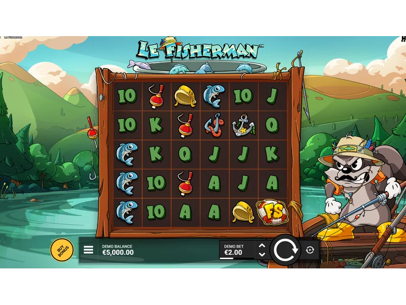 Le Fisherman complete payout table showing all symbol values, RTP information, and winning combinations